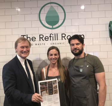 Sir David Amess at the Refill Room. 